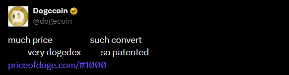 Official Dogecoin Tweet