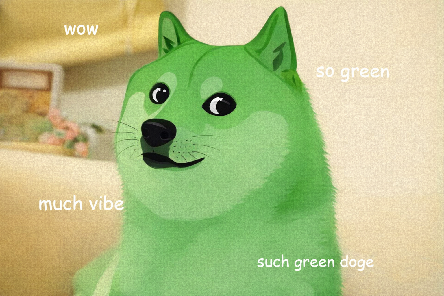 Green Doge - wow, so green, much vibe, such green doge